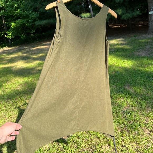 Y2K Raw Silk Fairy Core Dress Green - Picture 7 of 11